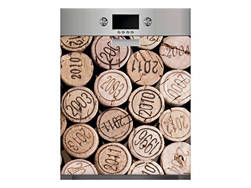 Vinyle pour lave-vaisselle en liège Bouteilles | Plusieurs dimensions 65 x 75 cm | Adhésif résistant et facile à appliquer | Autocollant décoratif design...