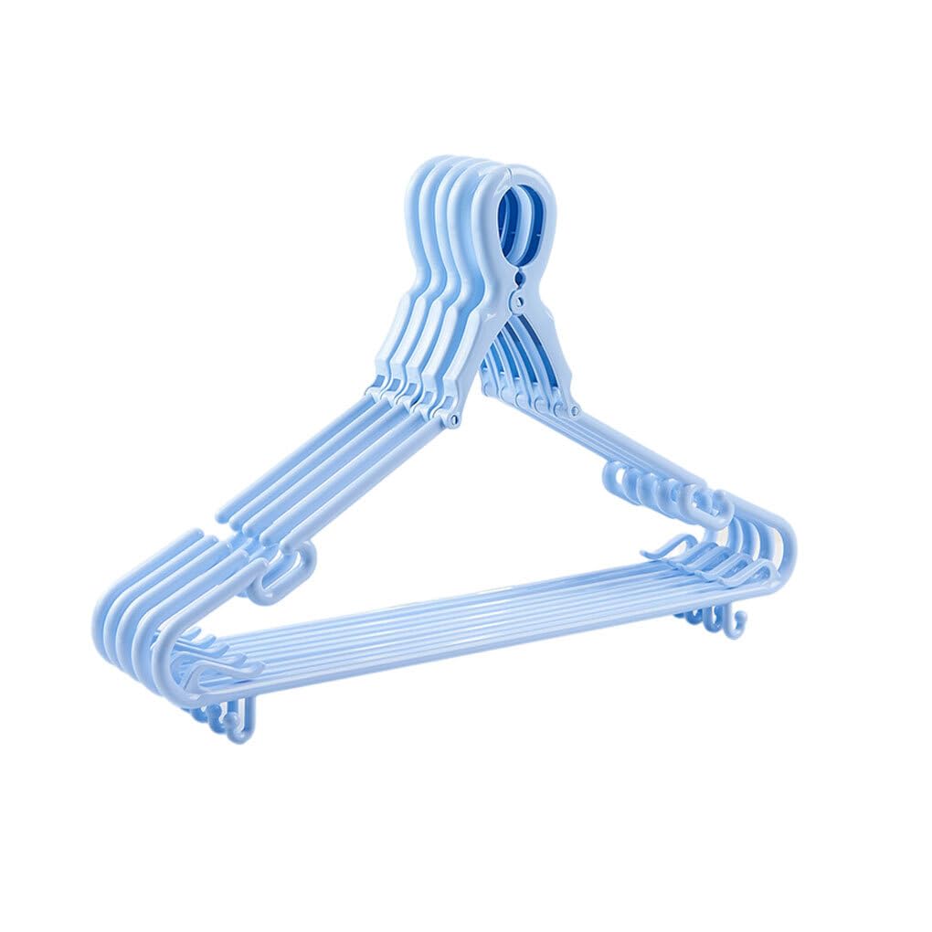 dijiusidy 5piece Heavy Duty Windproof Clothes Hanger Durable and Reliable Hanging Solution Laundry Rack Plastic Save Space, Blue+5pcs