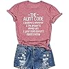 FCHICH-The-Aunt-Code-Shirts-Women-Funny-Letter-Sayings-Print-Auntie-T-Shirt-Bless-Aunt-Tops-Tees-Casual-Short-Sleeve-Tshirts FCHICH The Aunt Code Shirts Women Funny Letter Sayings Print Auntie T Shirt Bless Aunt Tops Tees Casual Short Sleeve Tshirts (Pink, M)