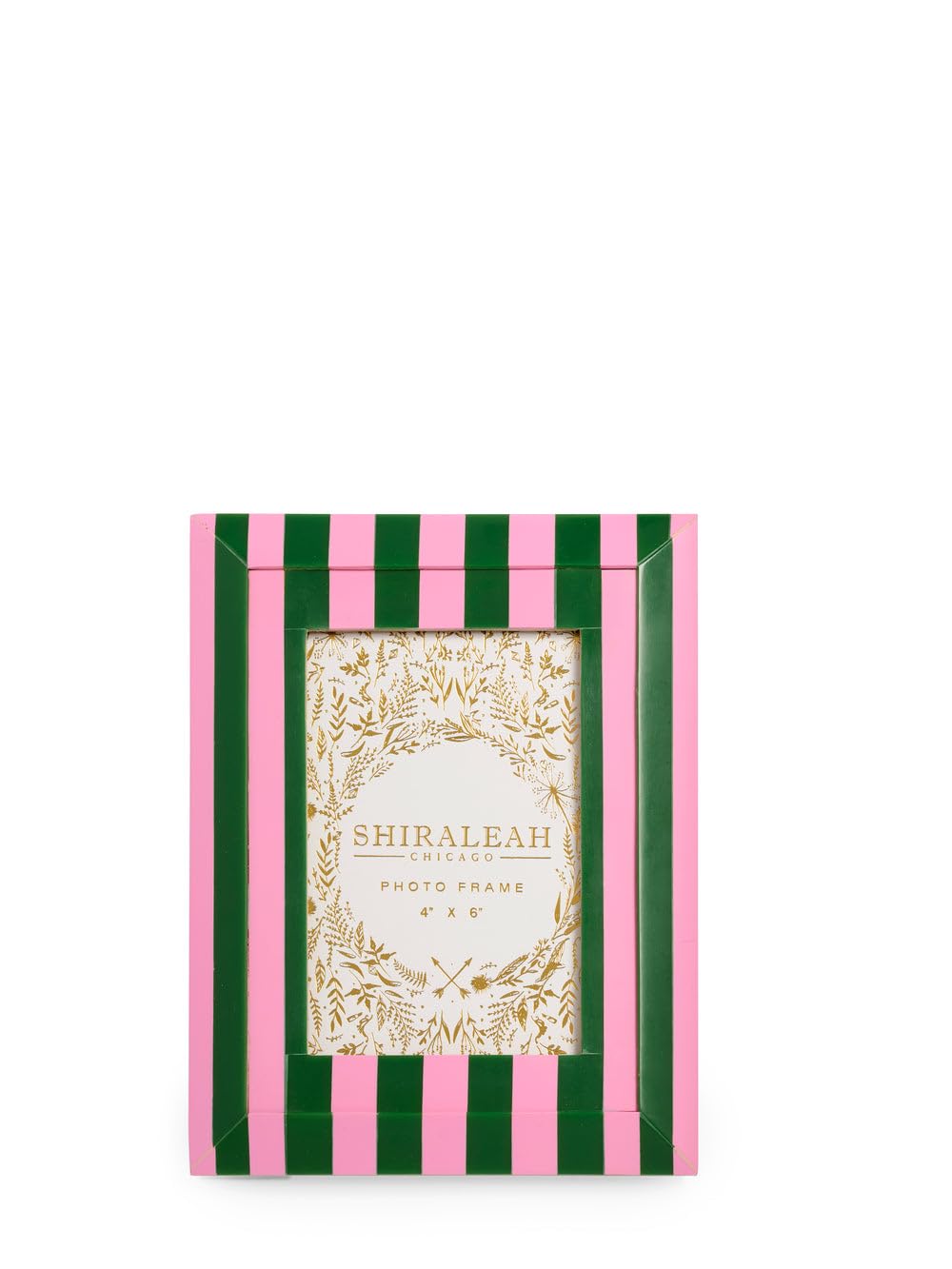 Cadre photo biseauté rayé rose Shiraleah Viva 10x15 cm pour décoration de table