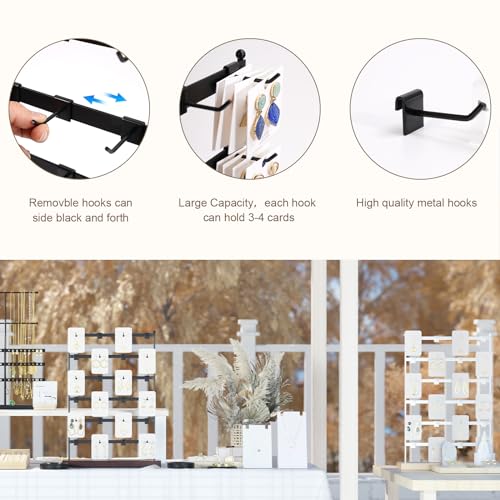 Lolalet LL-08364114 Earring Display Stand For Selling, 6 Tier Earrings Display Rack With 24 Adjustable Hooks, Jewelry Display Stand For Vendors Earrings, Keychain Cards Retail Display -Black thumb #2