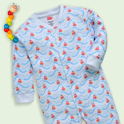 Image of LuvLap Baby Boys and Girls 100% Cotton Full Sleeve Romper /Bodysuit Pack of 3