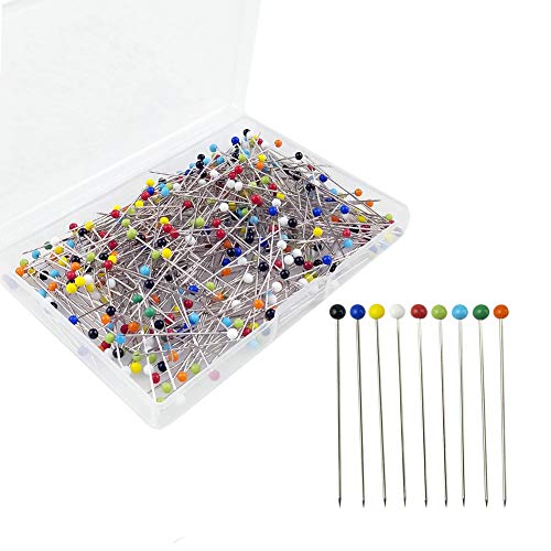 Sewing Pins, 1.5 Inch Glass Ball Head Pins, Multicolor Straight Quilting Pins, Drawing Pin with Clear Plastic Box, for Sewing DIY, Dressmaker & Jewelry Decoration(400 Count) - Thumbnail 6