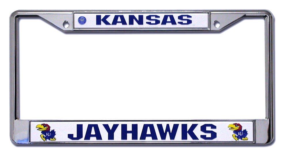Kansas Jayhawks Chrome License Plate Frame