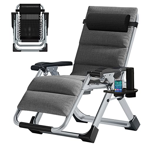 Barbella Zero Gravity Chair Reclining Lounge Chair Patio Chairs, Adjustable Lawn Recliner Folding Lounge Recliners With Removable Cushion, Headrest & Cup Holder, Reclining Chair For Indoor And Outdoor #TOP9