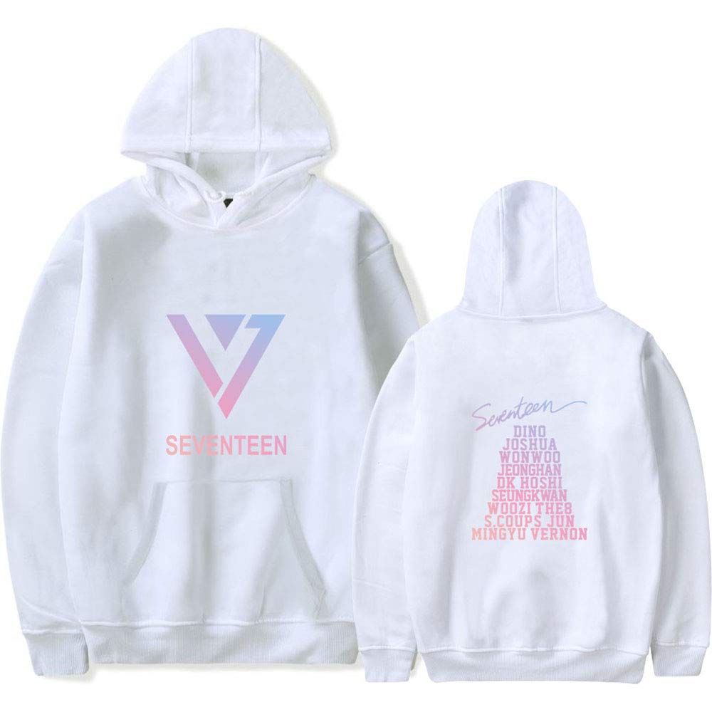Maisley 2019 Unisex SEVENTEEN Hoodies S.COUPS JEONGHAN JOSHUA JUN HOSHI WONWOO WOOZI DK MINGYU THE8 SEUNGKWAN VERNON DINO Her Sweatshirt Sweaters White