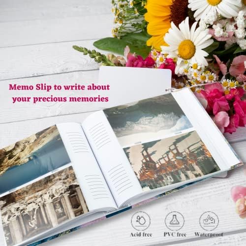 Photo Album - Abstract Marble Swirl Design Photo Albums 6x4 - 6x4 Photo Album Memo Slip in Holds 200 Photos for Valentine Family Wedding Christmas Birthday