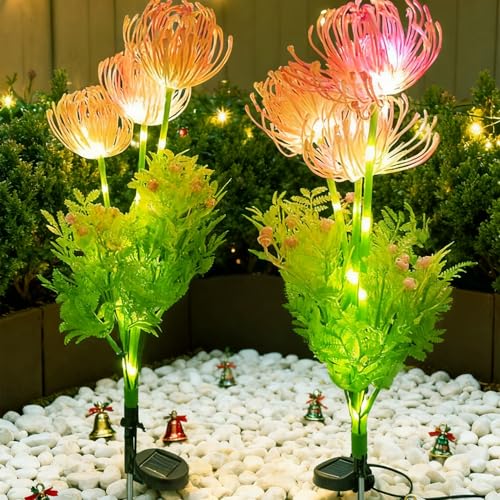 Joysing Weihnachtsbeleuchtung Solar Gartenleuchte Außen, 2 Stück...