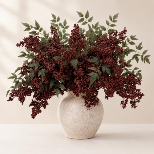 Suncalla 5 Pcs Dusty Plum Faux Fall Berry Stems for Vase, 31.5 Inch by Suncalla - Used condition - US$41.79