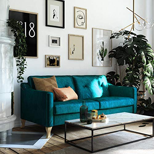 Mr. Kate Tess Sofa With Soft Pocket Coil Cushions, Small Space Living Room Furniture, Green Velvet #TOP2