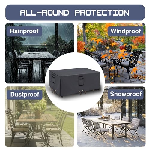 Cnczmh 275X208X72 Patio Furniture Covers, Outdoor Patio Chair Covers Waterproof Large, 600D Heavy Duty Table Cover thumb #5