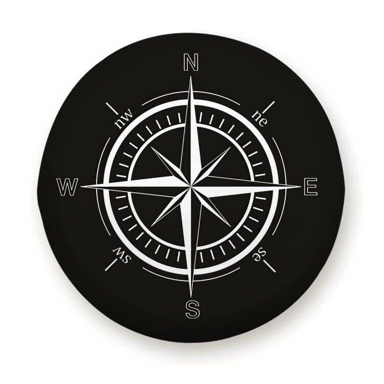 LOJAOGON Compass Print Spare Tire Cover Wheel Protectors Dust-Proof Wheel Tire Cover Fit Trailer, Rv, SUV and Many Vehicle 15inch