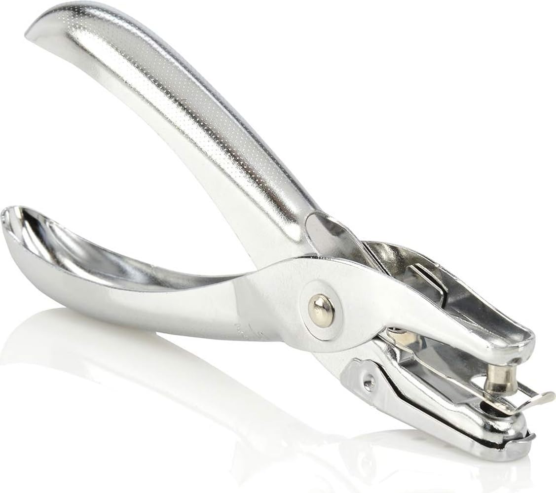 Swingline 1 Hole Punch, 5 Sheet Capacity Hole Puncher, Single Hole Paper Punch, Chrome (74005)