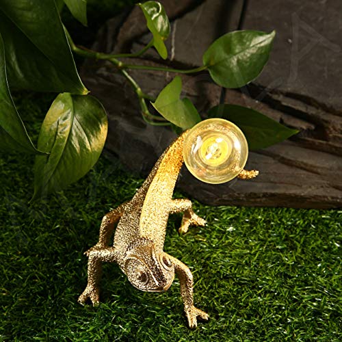 Image of MAYOLA Modern Chameleon Table Lamp,Desk lamp,Night Light,Wall Lamp, Resin Chameleon Lighting Fixture for Living Room, Bedroom, Office,Kids(Table Lamp, C-Gold)