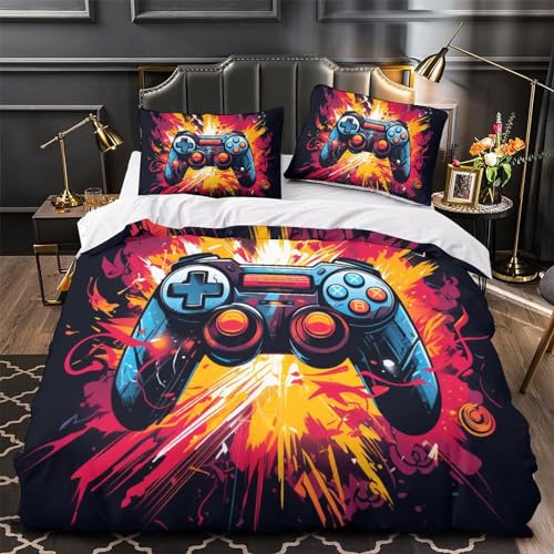 Housse de couette avec fermeture éclair pour enfiler facilement votre couette Super King 3D - 4