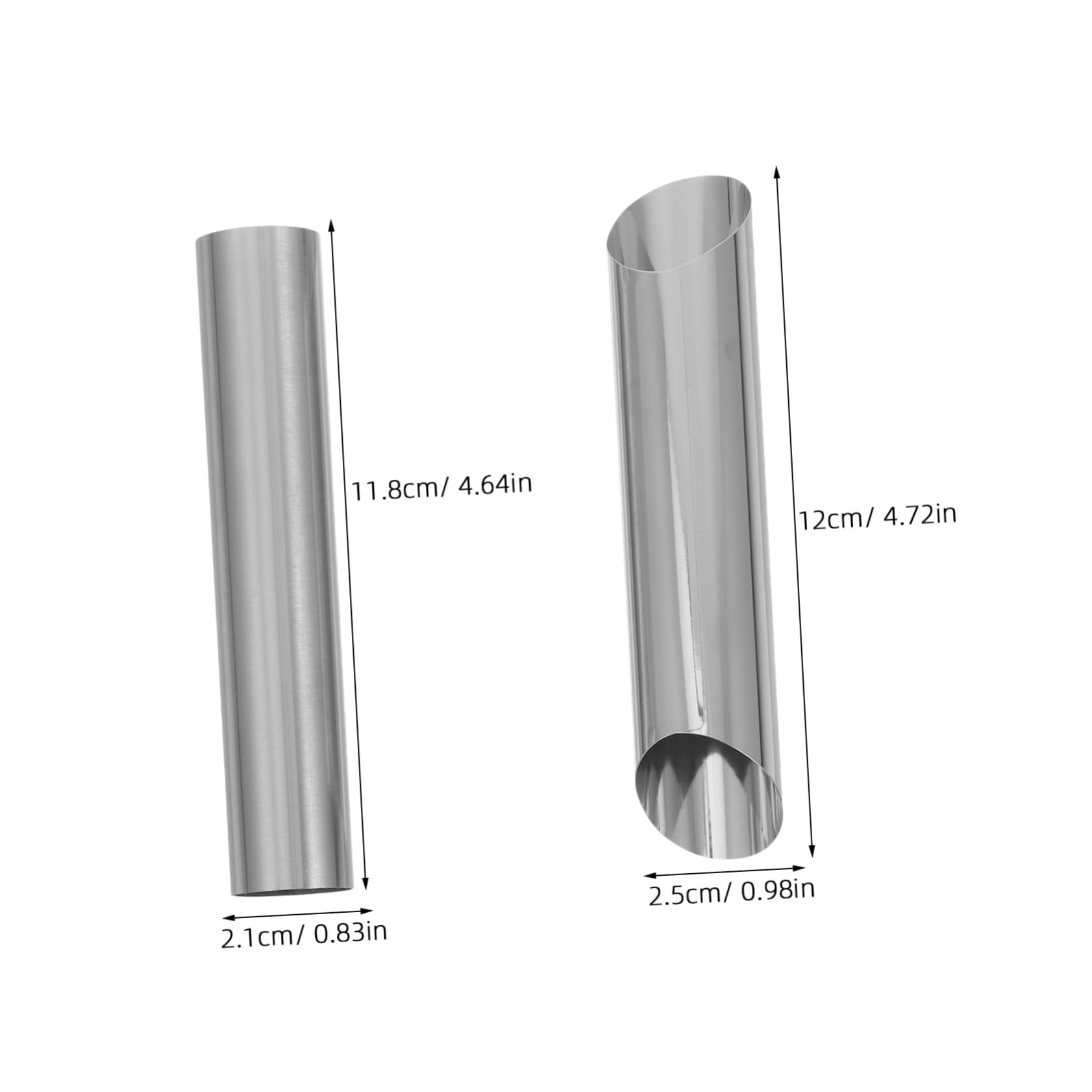 NAMOARLY 4pcs Stainless Steel Cannoli Molds Non-stick Cream Horn Baking Tools for Home Use Dual-angled Design for Easy Release and Waffle Cones