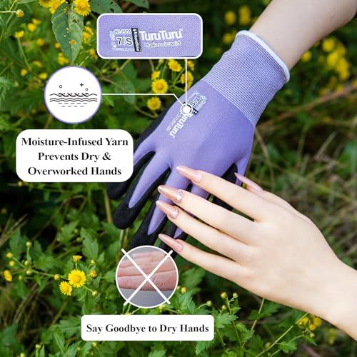 HandLove Gardening Gloves Women Weeding Planting,2 Pairs,Small, Blue&Purple — view 2