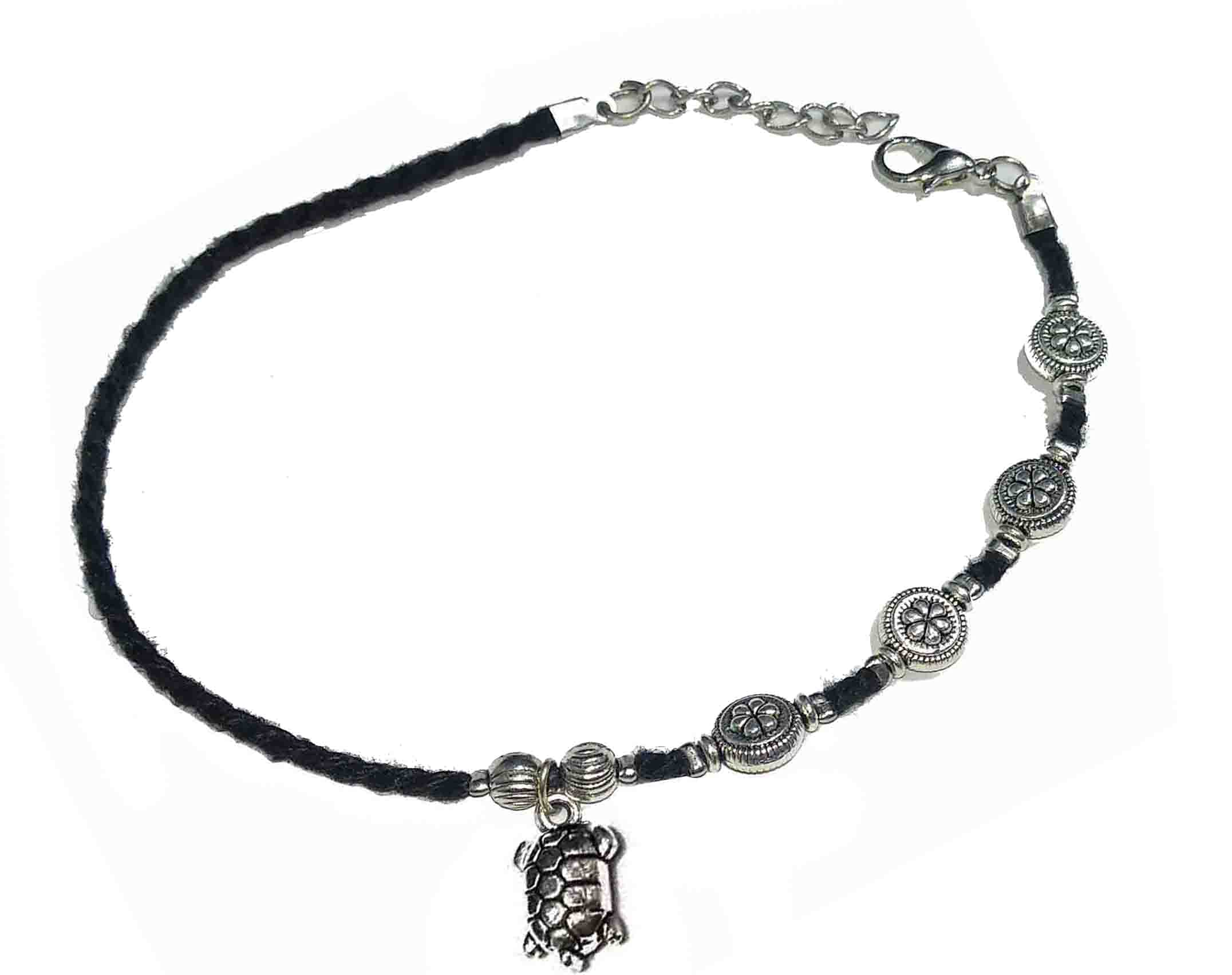GURJARI JEWELLERS Black Thread With Anklet with cottan thread and oxidised beads (tortoise) (B08ZYKPTC4) Amazon Price History, Amazon Price Tracker
