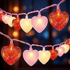 red/pink/white heart lights