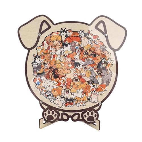 Decoración de rompecabezas de animales – Adorno de madera | Escritorio enmarcado de animales con acabado artístico, escultura de rompecabezas de madera de 22.1 cm, rompecabezas decorativo para el