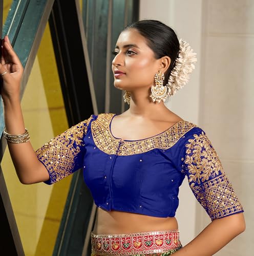 Image of Vihu Fashion Women Silk Half Sleeve Blouse
