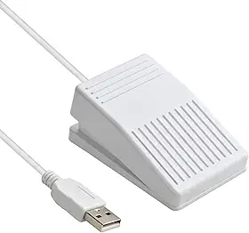 iKKEGOL [Interruptor de pedal USB atualizado 2023 óptico totalmente silencioso, sem sensação tátil, toque rápido, pedal programável para jogos em PC, teclado de mapa de controle único, mouse teclado