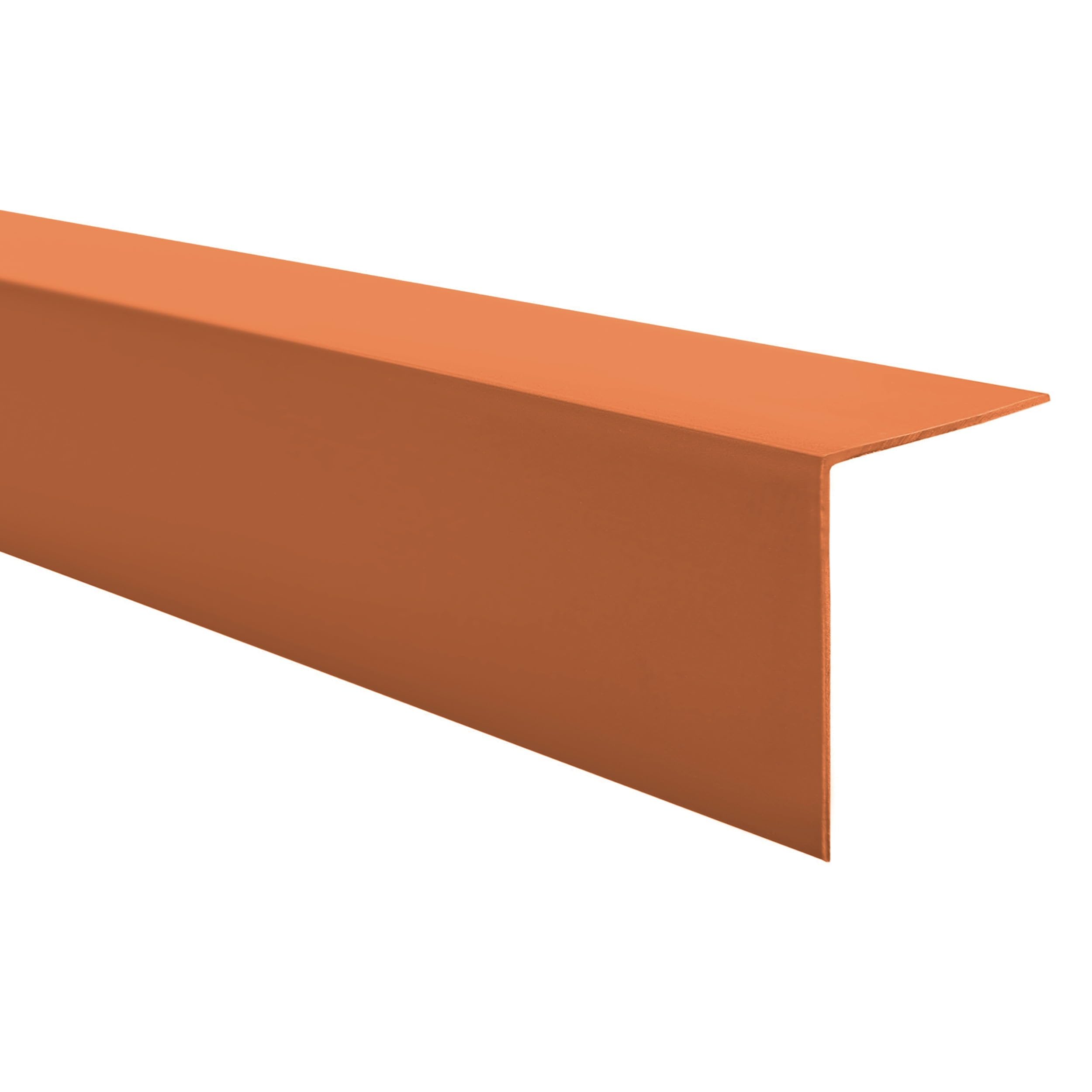 Quest PVC Kantenschutzwinkel - Ohne Klebeband - Kantenleiste und Eckenschutz - Eckleiste Winkelprofil - KT100 (Ziegelfarbe, 15x15mm)