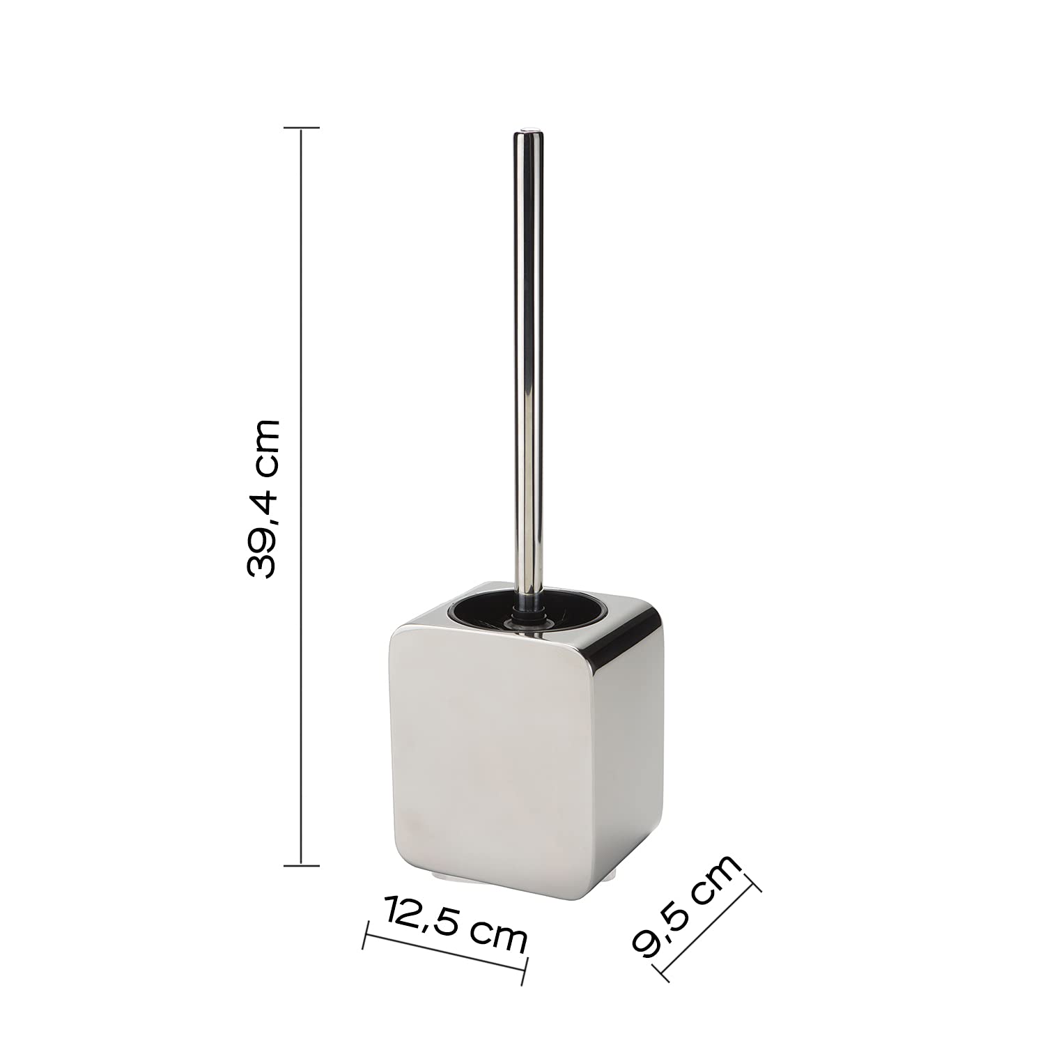 Gedy PL331300300 Escobillero, Cromo, 9.5x12.5x39 cm