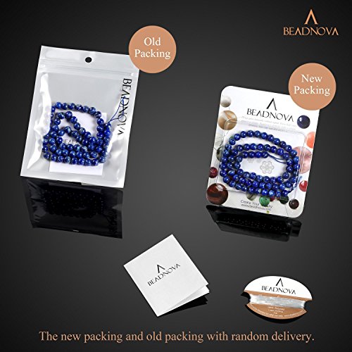 Image of BEADNOVA Blue Lapis Lazuli Beads Natural Crystal Beads Stone Gemstone Round Loose Energy Healing with Crystal Stretch Cord for Jewelry Making (6mm, 62-64pcs)