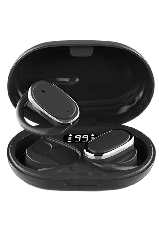 Wireless Earbuds,Open Ear Headphones,360-Degree Panoramic Sound Headsets,DT4.0 Without Sound Loss,Air Conduction,48H Range,LED Display,IPX8 Waterproof,Wireless Earphones for Meeting,Driving,Traveling