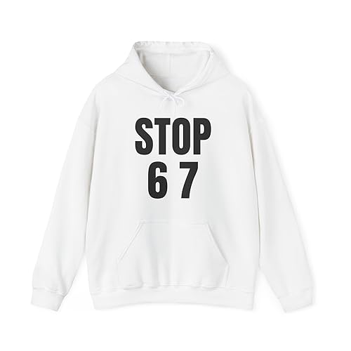 Stop 6 7 Hoodie, Bold Minimalist Graphic Viral Meme Streetwear