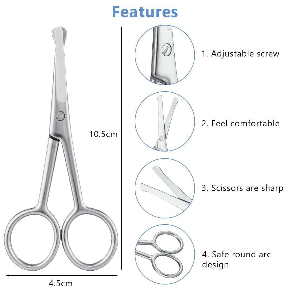 Adiwo Forbici per Animali, 10,5 cm Punta Arrotondata Forbici in Acciaio Inossidabile, Forbici per Toelettatura degli Animali Domestici, per Animali Capelli Toelettatura