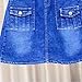 Girls Summer A-Line Denim Jean Skirts Loose Elastic High Waisted Stretchy Cargo Mini Skirt with Flap Pockets for 2-9 Years
