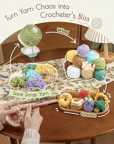 Image of Adhafera Yarn Winder, Ball Winder for Crocheting, Yarn Spinner for Knitting | 4oz, Durable ABS Plastic, Manual, Easy to Use, Quick Install, Protable, The Helper for Yarn Collection Lovers