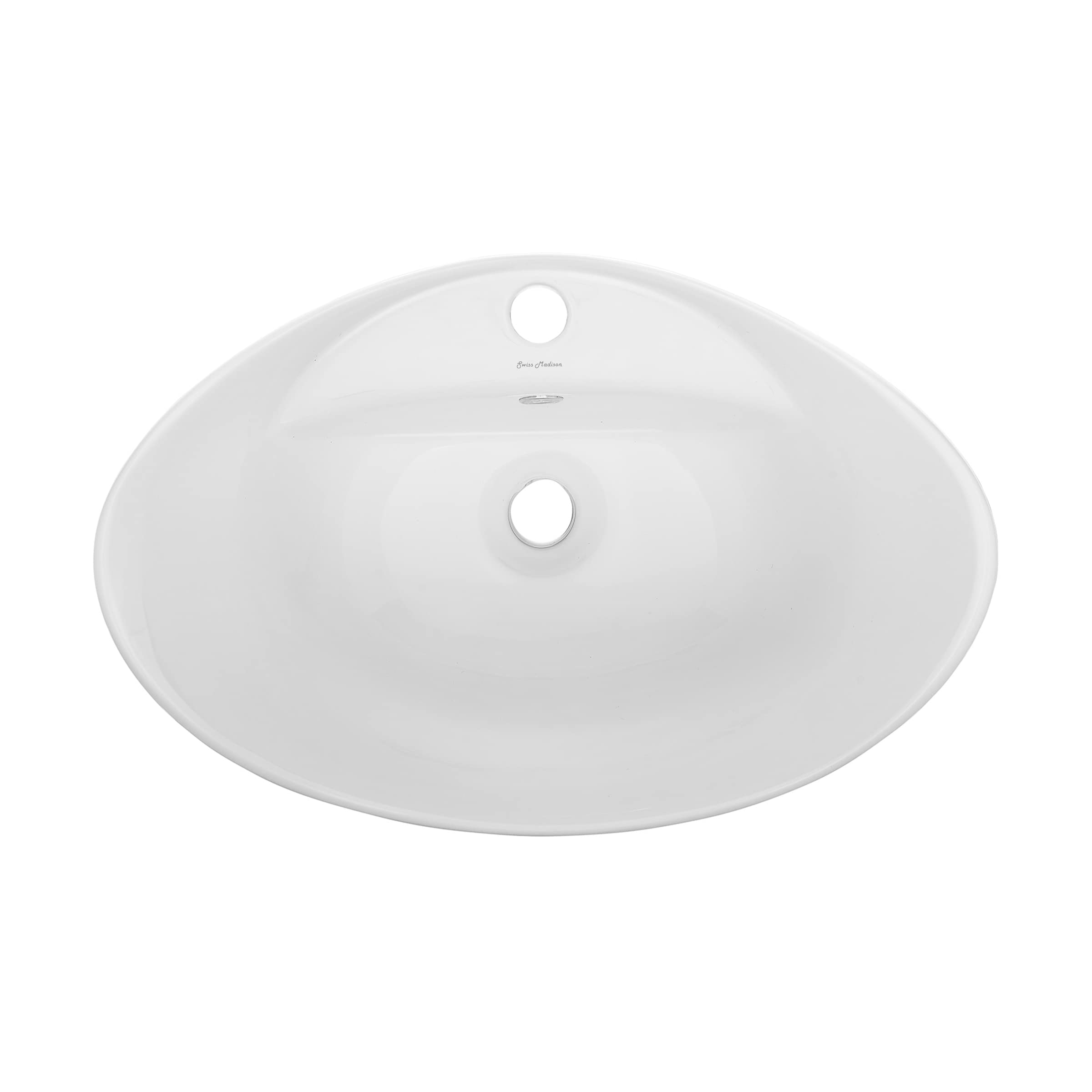Swiss Madison Well Made Forever SM-VS211 Ivy 23" Oval Ceramic Vessel Sink, Glossy White