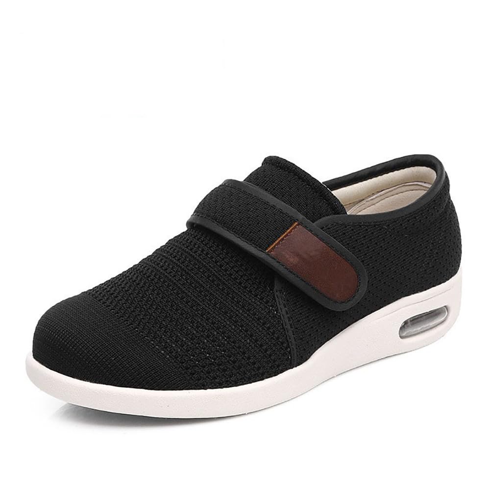 Zapatos para Diabéticos Calzado Ortopédico Fácil De Poner Zapatillas Ajustables De Ancho Especial con Plantilla De Espuma Viscoelástica Y Suela Antideslizante Ideales Pies Hinchados