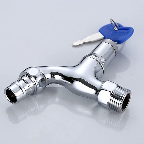 Miniatura 5 de Grifo para exteriores con adaptador de 1/2 pulgada a 3/4 pulgadas y 2 llaves, evita el robo de agua y el uso no autorizado