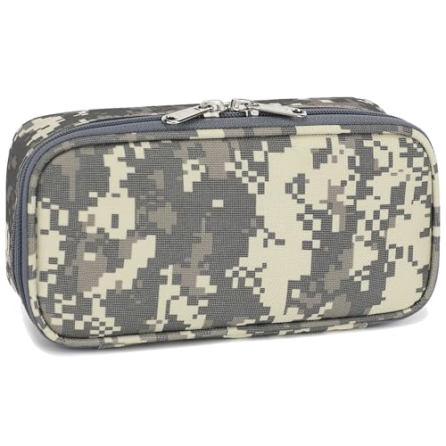 FlowFly- Estojo para lápis para meninas e meninos, bolsa para lápis de grande capacidade para crianças, bolsa para caneta macia portátil para adolescentes, camuflagem digital
