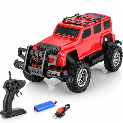 Image of Magicwand 1:18 Scale R /C Rechargeable Open Off-Road Jeeep with Gun Pistol Remote Lights & Music for Kids [Colors As per Stock]