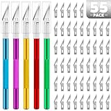 TIFICAL 55 PCS Exacto Knife Set, 5 Piece Craft Knife and 50 Additional SK5 Blades, Hobby Knife for Miniatures, Professional Exacto Knife for Crafting, Precision Knives for Crafts