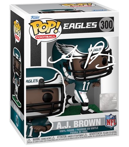 AJ Brown 300 Facsimile Signed Reprint Laser Autographed Funko POP! Football NFL: Philadelphia Eagles Figurine with Protector Case