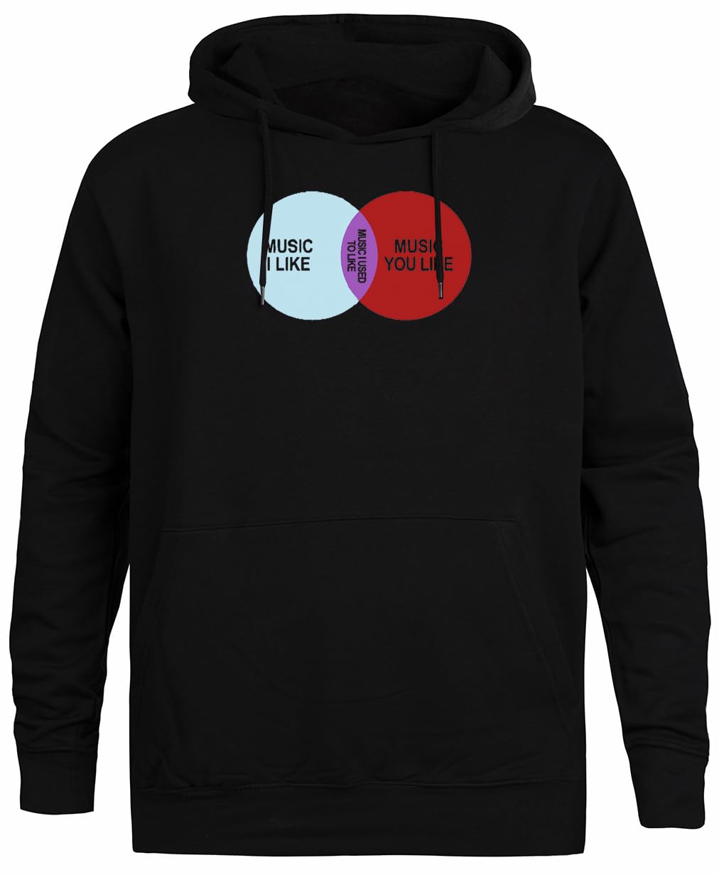 It Crowd Music I Like Felpa con Cappuccio Unisex con Cappuccio Nero