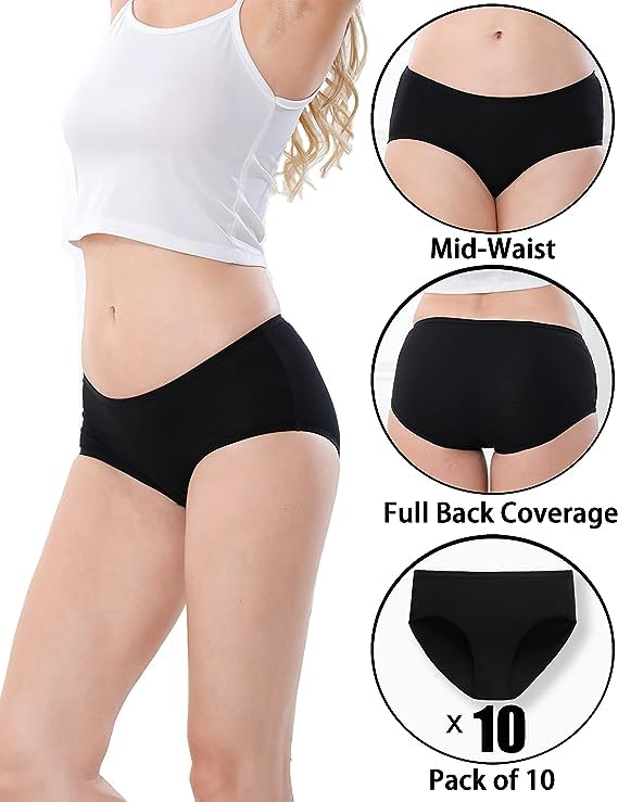 Image of LOURYN KOULYN Women's Breathable Cotton Underwear Hipster Panties for Daily Comfort 4-Pack