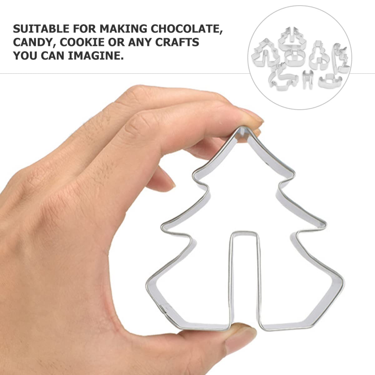 IMIKEYA 5 Sätze Ausstechformen Weihnachts Plätzchenformen Keksform Ostern Cookie Jar Scone Keksdose Gießform Weihnachten Plätzchenform Im Weihnachtsstil Bäckerei Zubehör Silver 8 Stück * 5