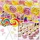 300 Stück Cake Pop Sticks und Wrappers Kit, 100 Stück 15,2 cm Lutscherstäbchen, 100 Stück Gold Twist Bänder, 100 Stück transparente Süßigkeitenbeutel Paket für Lutscher, Süßigkeiten, Pralinen, Kekse