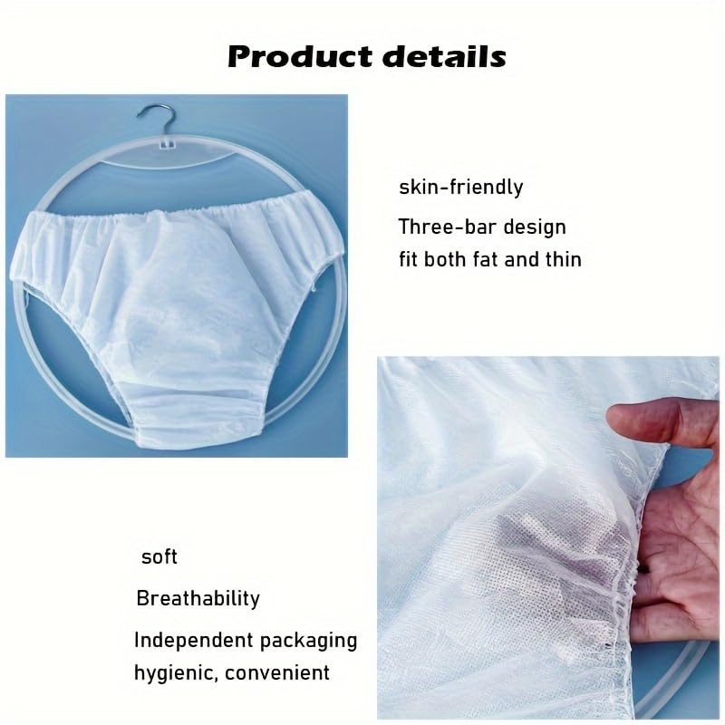 30-Pack Disposable Briefs, Bikini Panties, One-Time Use Underwear for Travel, Spa, Waxing, Bath Sauna3