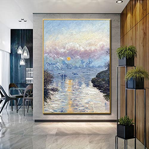 Peinture à l'huile Monet fait main cadeau d'exception pour pendaison de crémaillère