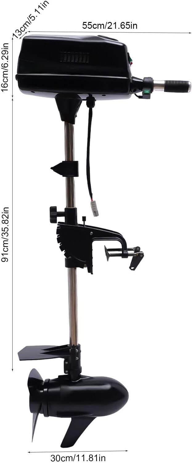 HANGKAI 8HP 2200W Outboard Motor, 3000RPM Outboard Motors, 48V Electric Outdoor Boat Motors with CCS System for Rubber Boats Inflatable Boats Yachts