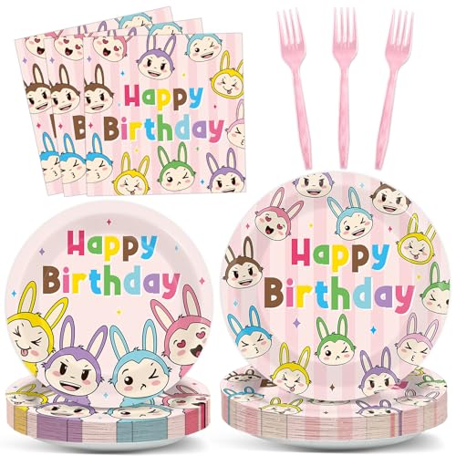 96Pcs Cartoon Monsters Party Paper Plates and Napkins Cartoon Monster Birthday Decorations Colorful Monster Stars Disposable Tableware Set for Birthday Baby Shower Party Supplies Serves 24