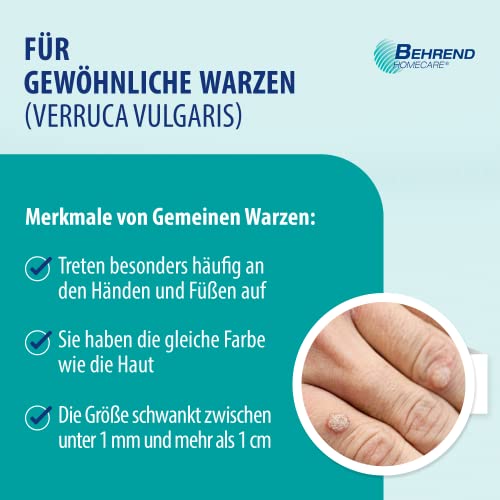 Behrend Warzenmittel für Hand & Fuß - Effektive Warzen Verätzung ohne Schmerzen - Geeignet ab 4 Jahren - Hygienisch & sicher